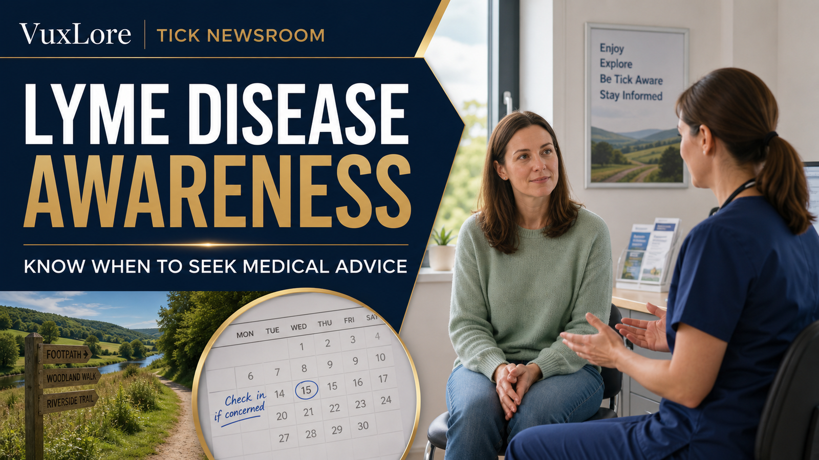 Patient discussing Lyme disease awareness and possible symptoms with a healthcare professional