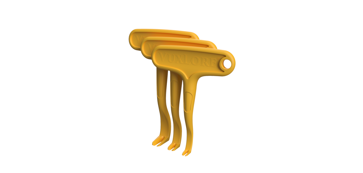 VuxLore TRIO 3pc tick remover hooks in yellow