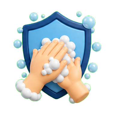 VuxLore handwashing shield fun fact icon