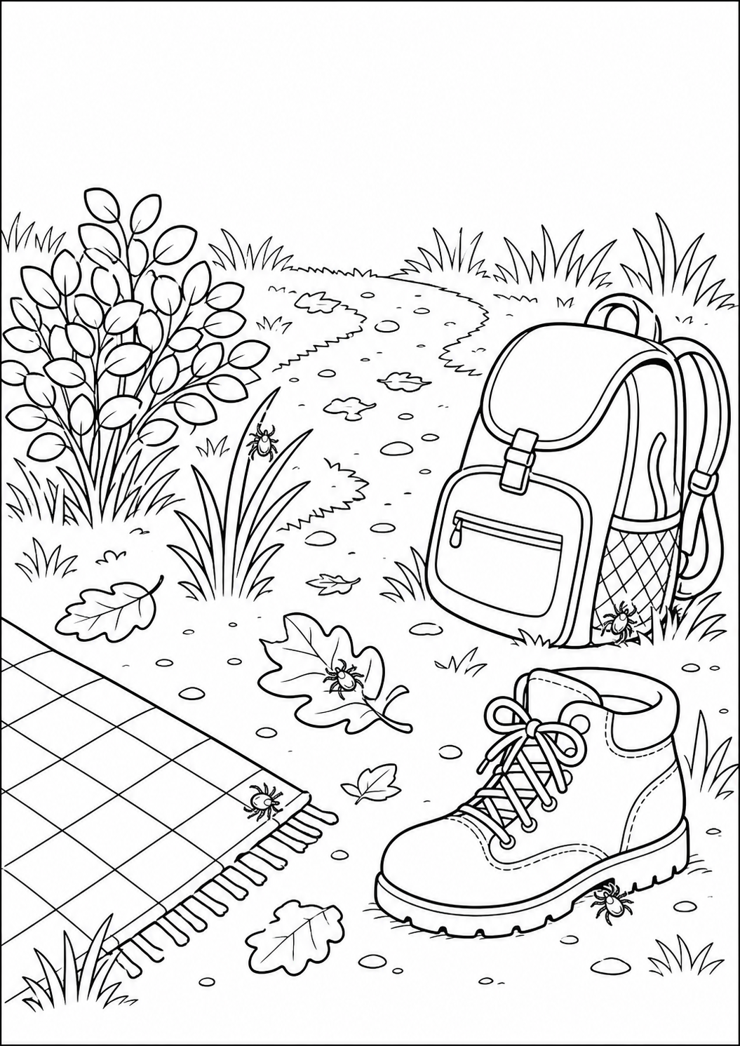 Spot the ticks printable observation and colouring activity